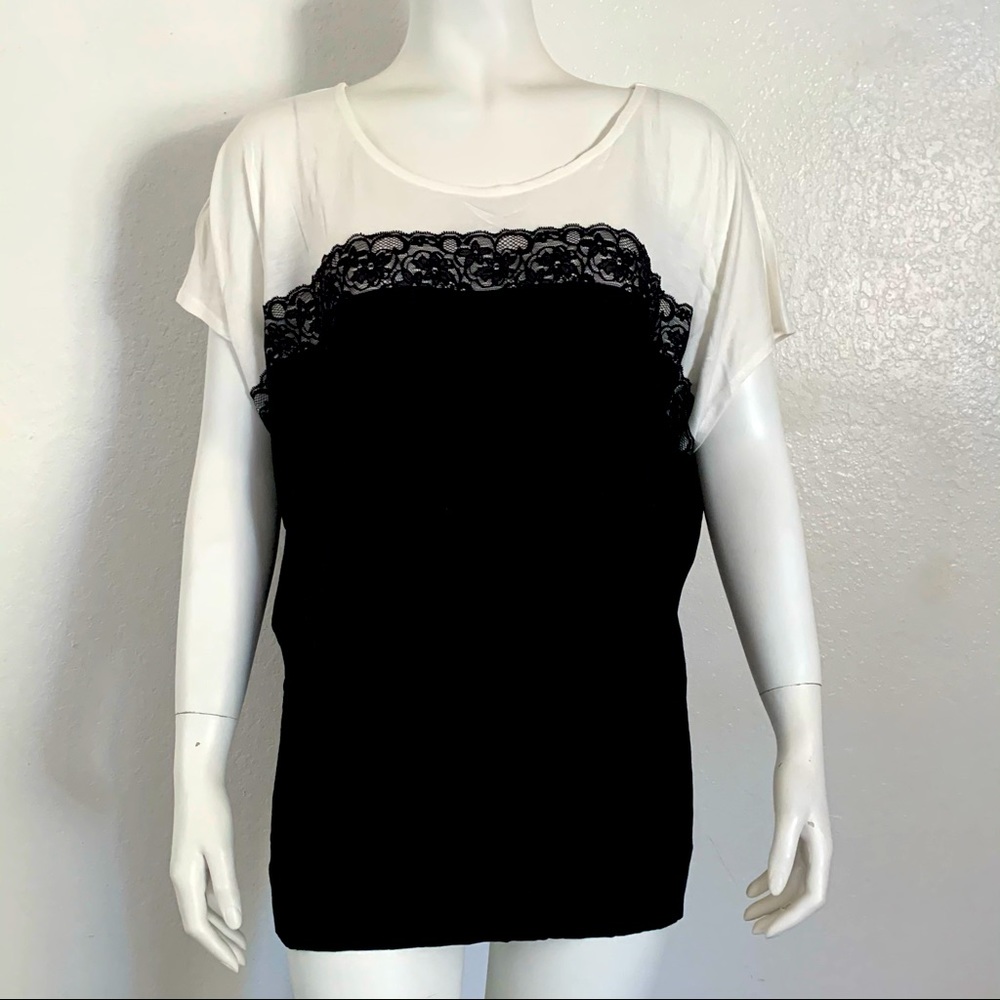 Black and White Blouse Size Small